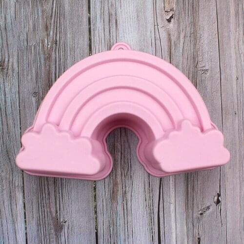 3D Rainbow Silicone Mold Fondant Cake Baking Tools Baby Birthday Party Cake Decorating Handmade Soap Chocolate Pastry Mould