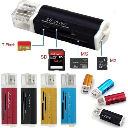 4 In 1 SD Card Reader USB C Card Reader Multi-function Adapter High Speed Memory Card Reader Portable Support M2, MS/MS PRO Etc