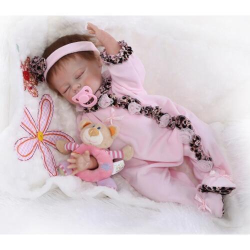 52cm Baby Doll Reborn Soft Silicone Babies Toys Sleeping Dolls Brinquedos Christmas Birthday Gift Movie Photography Props