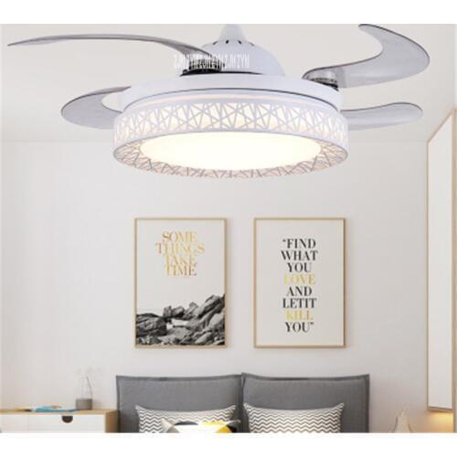 9024 42inch Modern Simple Birds Nest LED Invisible Ceiling Fan Light Chinese Retro Electric Pendant Fan With Led 110/220V