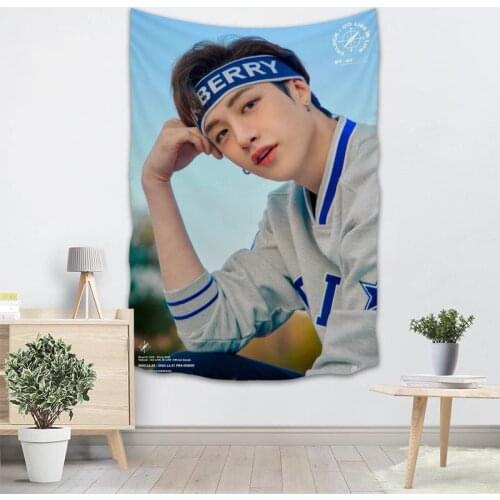 Bang Chan KPOP Tapestry Wall Hanging Decor Wall Cloth Tapestries Home Decoration Accessories Psychedelic Carpet Decorative 0622