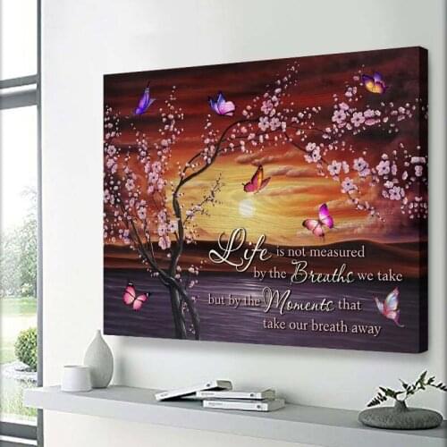 Flower Painting Canvas Home Office Decoration Wall Art Posters and Prints On Canvas Wall Arts Butterfly Paintings Picture Decor