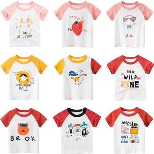 Kids Girls T Shirt Summer Baby Cotton Tops Toddler Tees Clothes Children Clothing Cartoon T-shirts Short Sleeve Casual Wear