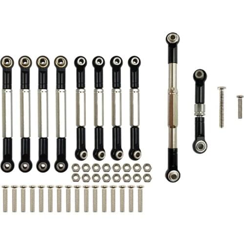 For WPL C14 C24 C24-1 B14 B24 1/16 RC Car Upgrade Parts Metal Pull Rod Steering Link Rod Set Accessories