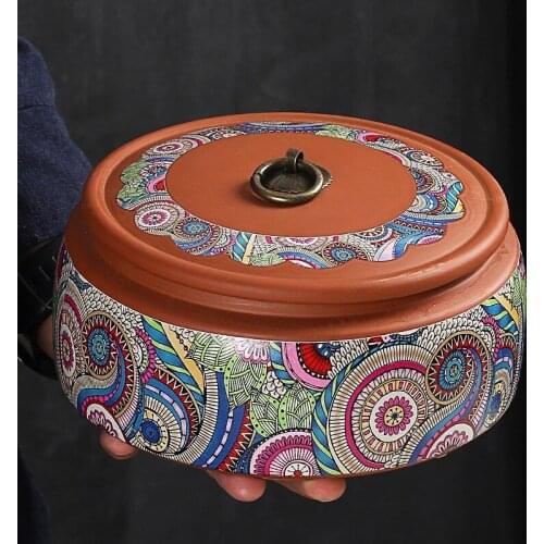 Purple Clay Tea organizer Set Box Caddy Retro Moisture-proof Sealed Jars oversize Storage cans