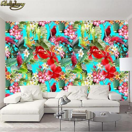 Beibehang Custom photo wallpaper Europe and the United States retro tropical plants banana leaf banana flower oil painting wall