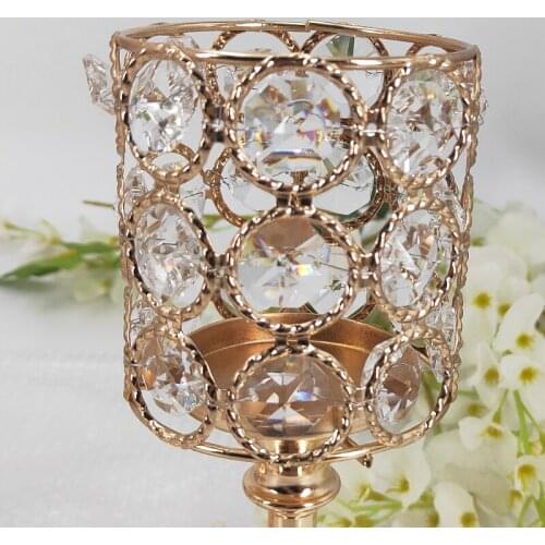 Exquisite Nordic Candlestick Ornaments Gold Crystal Candlestick Table Candle Holders for Home Wedding Table Decor Gifts