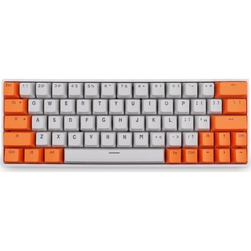 PBT Keycap 64 key Orange white Double Color Backlight Keycaps Universal Column For Ikbc Cherry MX Annie Mechanical Keyboard