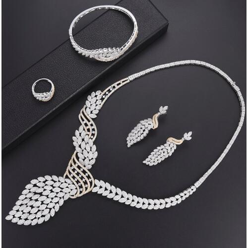 LARRAURI Brand 2019 Cubic Zirconia Dubai African Costume Statement Jewelry Sets Luxury Women Bride Wedding Wedding Jewelry Sets