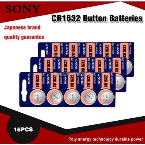 15PCS For Sony CR1632 Button Battery Lithium Coin Cell Batteries 3V LM1632 BR1632 ECR1632 CR 1632 For Electronic Watch Toy