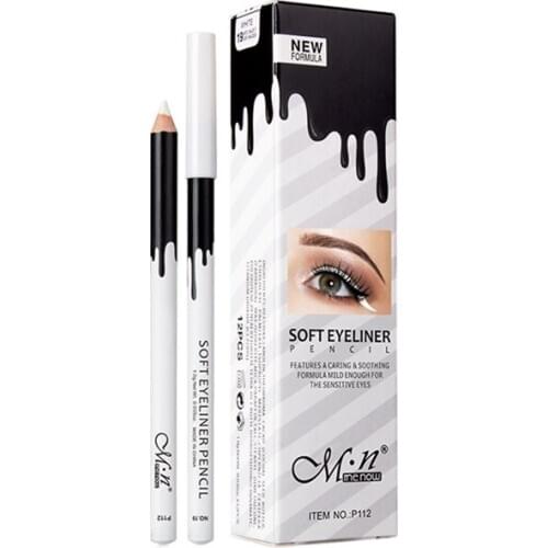 MENOW 12Pcs / Set White Eyeliner Pencil Waterproof Highlighter Pen Soft Matte Eyeliner Shadow Beauty Tool Eyeliner Lip P112