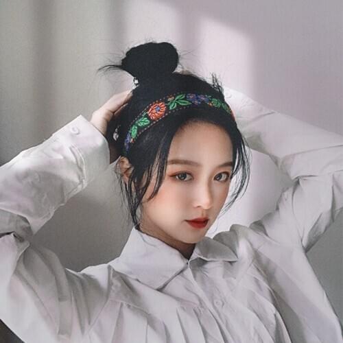 Fashion Korean style Lace Rhinestone hairband Women Girls Fashion Sexy Simple Embroidery Hair Hoop headwear Hair Accessories