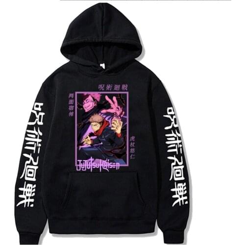 Mens Clothes Hoodie Casual Pullovers Hoodies Sweatshirts Anime Jujutsu Kaisen Print Yuji Itadori Ryomen Sukuna Cool Hoodie Top