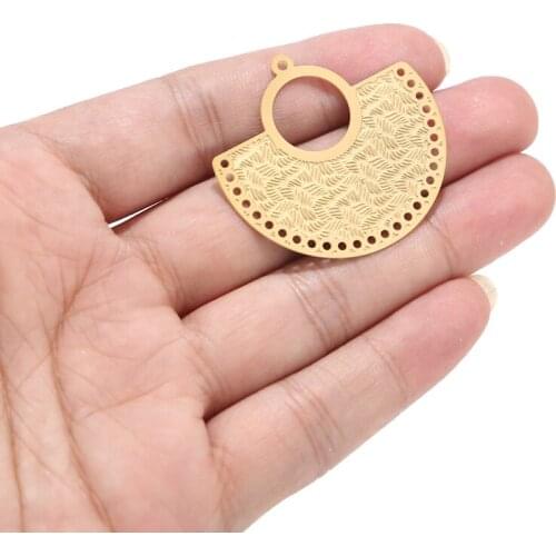 New Golden Filigree Connectors Charms Pendants stainless steel Embellishments for DIY Hairpin Headwear Earring Jewelry Making