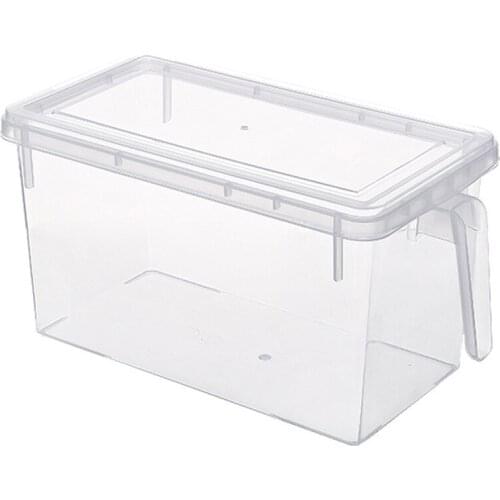 New Kitchen Fridge Fresh Storage Box Refrigerator Plastic Crisper Container With Handle Food Fruit Vegetable Storage Cases
