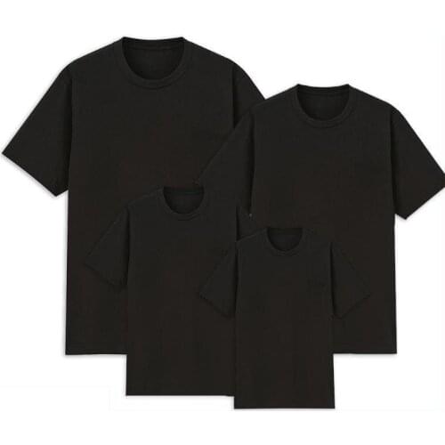 Family Matching Clothes solid Printed T-shirts Mother and Daughter Tops Dad Son Mom Family Look Kids clothing tees