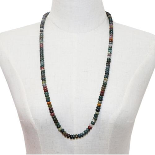 Fashion Vintage Long Chain Necklace Multi Natural Agates Stone Agat Onyx Women Ethnic Pray Buddhism Necklaces Jewelry 30" A964