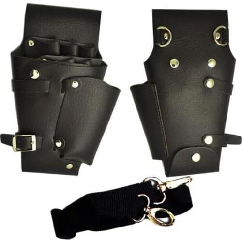 Professional hair scissors leather case shears Pockets Waist Shoulder Belt barber packet Salon Holster hairdressing scissors bag