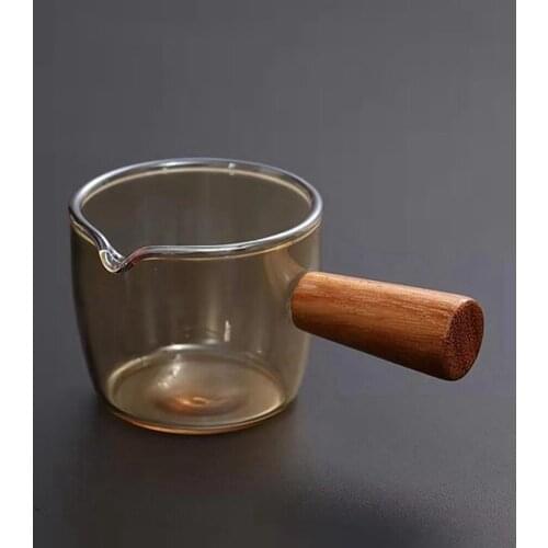 Transparent Glass Milk Cup Durable Glass Ounce Cup Measuring Cup Coffee Mug Heat Resistant Glass Drinking Kitchen Accessories