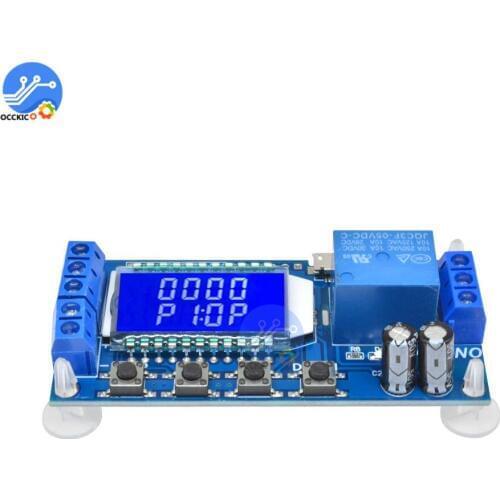 DC 6-30V Time Delay Relay Module UART TTL Micro USB Digital LCD Display Timer Switch Control Cycle Relays Low Level Trigger