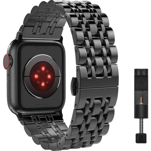 Men Stainless Steel Strap for Apple Watch Band 44mm 42mm Metal Wristband Strap for iWatch SE 6 5 4 3 2 1 38mm 40mm Bracelet