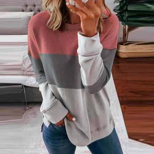 40#Patchwork Women Shirts Casual Long Sleeve Matching Elegant Pullover Shirt Slim Top Autumn Spring Blouses рубашка женская