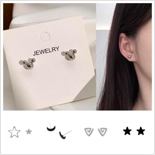 Timlee E215 New Lovely Geometry Star Moon Triangle Alloy Studs Earrings Popular Accessories wholesale