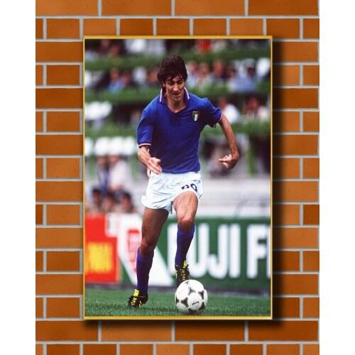 Silk Poster Home Decoration Paolo Rossi Italy Legend Great Footballer Star (6) Wall Art Christmas Gift