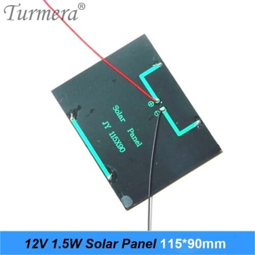 Turmera 12V 1.5W Solar Panel 115x90mm Portable Mini Power System Charging for DIY Batteries Cell Phone Electric Toy and Lamp Use