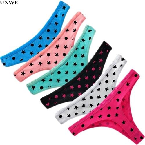 Pack 6 PCS Seamless Tanga Women Cotton Thong Underwear Lady Sexy Lingerie Twill Panties for Lady/Gilrs Sweet G-string Briefs