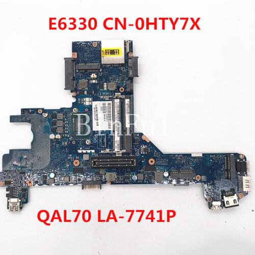 High quality For E6330 Laptop motherboard CN-0HTY7X 0HTY7X HTY7X QAL70 LA-7741P With SR0MW I5-3360M CPU 100% full Tested
