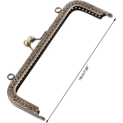 Y166 1Pc DIY Purse Handbag Handle Coins Bags Metal Kiss Clasp Lock Frame DIY 18cm