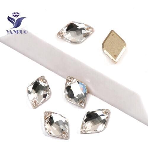 YANRUO 3211 Lemon Crystal Clear Flat Back Rhinestones Sew On Glass Strass Crafts Gems Applique Sewing Dress Clothes