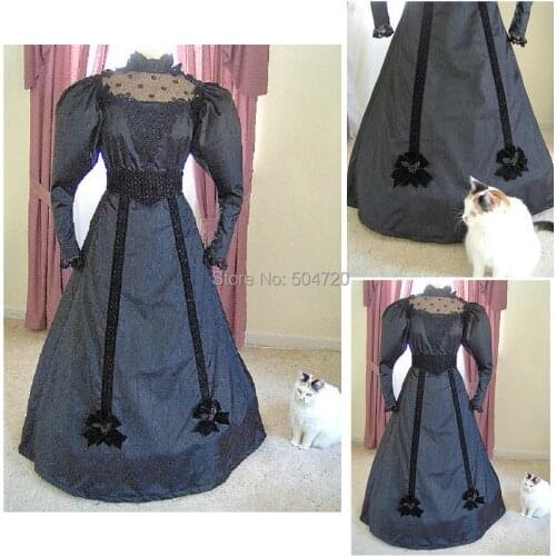 Custom-madeR-140 19 century Vintage costume 1860S Victorian Lolita/Civil War Southern Belle Ball Halloween dresses All size