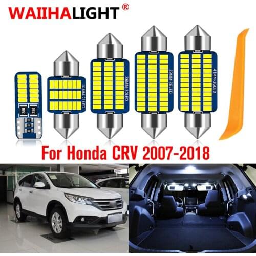 1 Set Ice Blue Canbus LED Lamp Interior Map Dome Lights For Honda CR-V CRV 2007-2014 2015 2016 2017 2018 License Plate Light