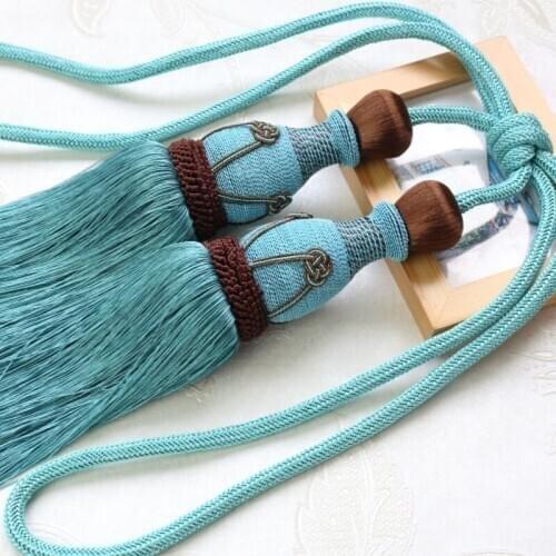 1 Pair Fashion Rayon Knit Curtain Tieback Modern Exquisite Decoration Accessories Europe Double Ball Curtain Accessories