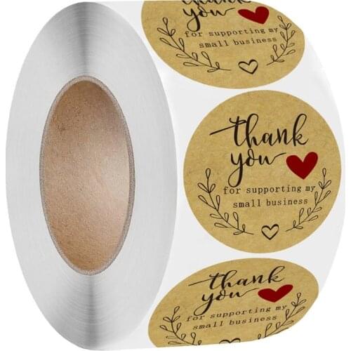 1 Roll "Thank you" Letters Label Stickers Craft Per Roll Stationery Adhesive Sealing Baking Paper Stickers Label Home