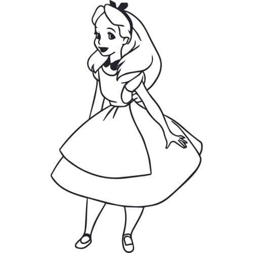 10.1cm*16.8cm Alice In Wonderland Vinyl Car Sticker Decor Car-Styling Black/Silver S3-6569