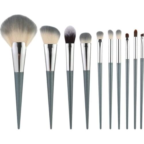 10Pcs Premium Synthetic Hair Makeup Brushes Professional Foundation Powder Eyeshadow Make Up Brush Set