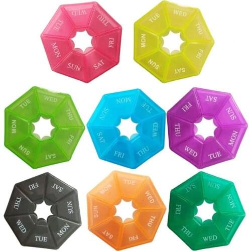 2Pcs/Set Pill Case Protable Widely Applied Small Size 7 Days Tablet Candy Box Organization