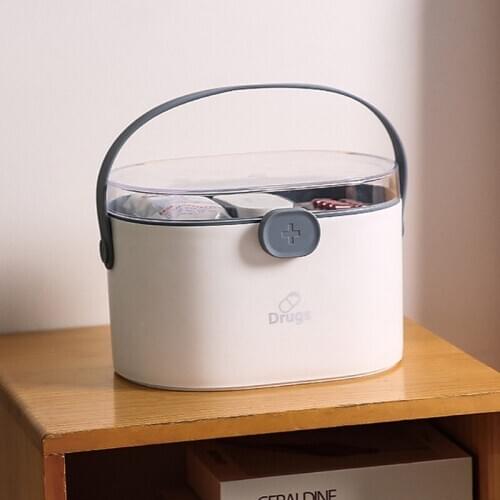 2 Tier Medical Kit Box Medicine Boxes Plastic Container Storage Organizer First Aid Kit Outdoor Home Medicine Cabinet Pill Case