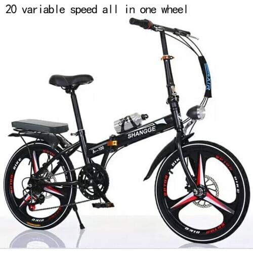 20 Inch Folding Bicycle Variable Speed Double DIsc Brake Ultra Light Student Adult Bicycle