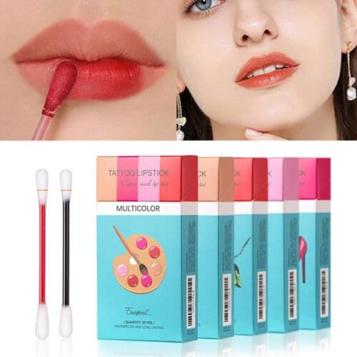 20pcs/set Lipstick Microbrush Long Lasting Waterproof Disposable Brushes Cotton Swab Lipsticks Korean Cigarette Case Lip Glaze