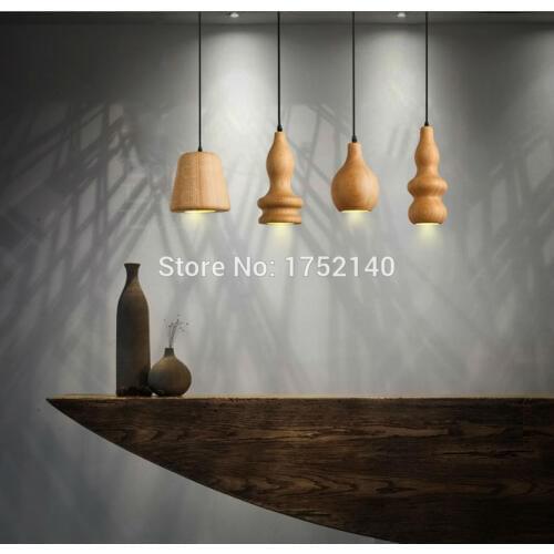 2016 New wooden pendant lights. Nordic wood wooden gourd cucurbit pendant lamp. Droplight hanging lamp Dining Room Decor