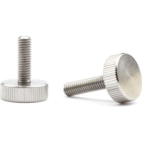 5pcs M3 M4 M5 M6 Knurled Flat Head Hand Tighten Thumb Screw Curtain Wall Glass Thumbscrew Adjust Toolless