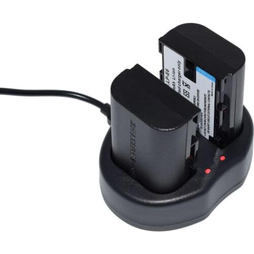 2 x LP-E6 Battery+Charger for Canon EOS 70D 80D 60Da 5D Mark II III IV 5Ds 6D 7D