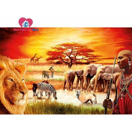 Diamond embroidery landscape Africa 5d diy diamond painting hobby crafts Diamond mosaic full square rhinestones Picture modular