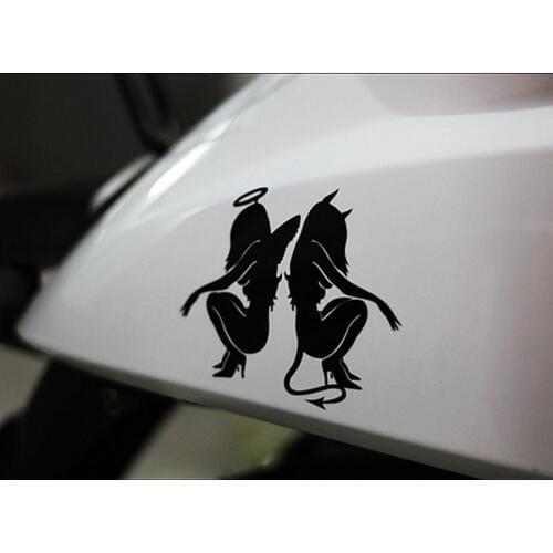 Angel and devil sticker bike to waterproof adhesives