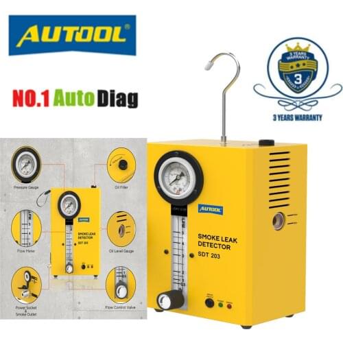 AUTOOL Original SDT203 Car Smoke Leak Detector Pipe EVAP Vacuum Leakage Diagnostic Tool EVAP Pipe Leakage Analyzer for 12V Car