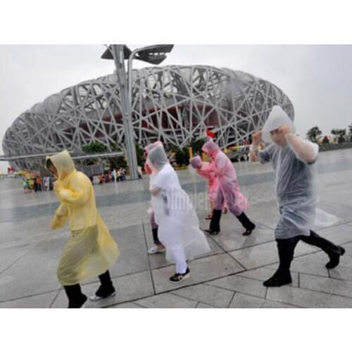 Free Shipping 500pcs/lot Disposable PE Raincoat /Poncho/Rainwear Travel Rain Coat Rain Wear Gifts Mixed Colors